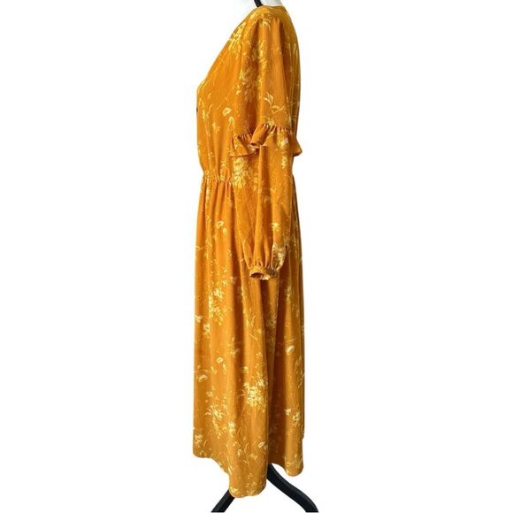 Women's Madewell Ruffle-Sleeve Button-Front Dress in Tonal Botanical - Picture 4 of 8